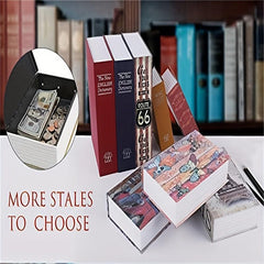 Book Shape Safe Box With Combination Lock Large Safe Hidden Metal Lock Box