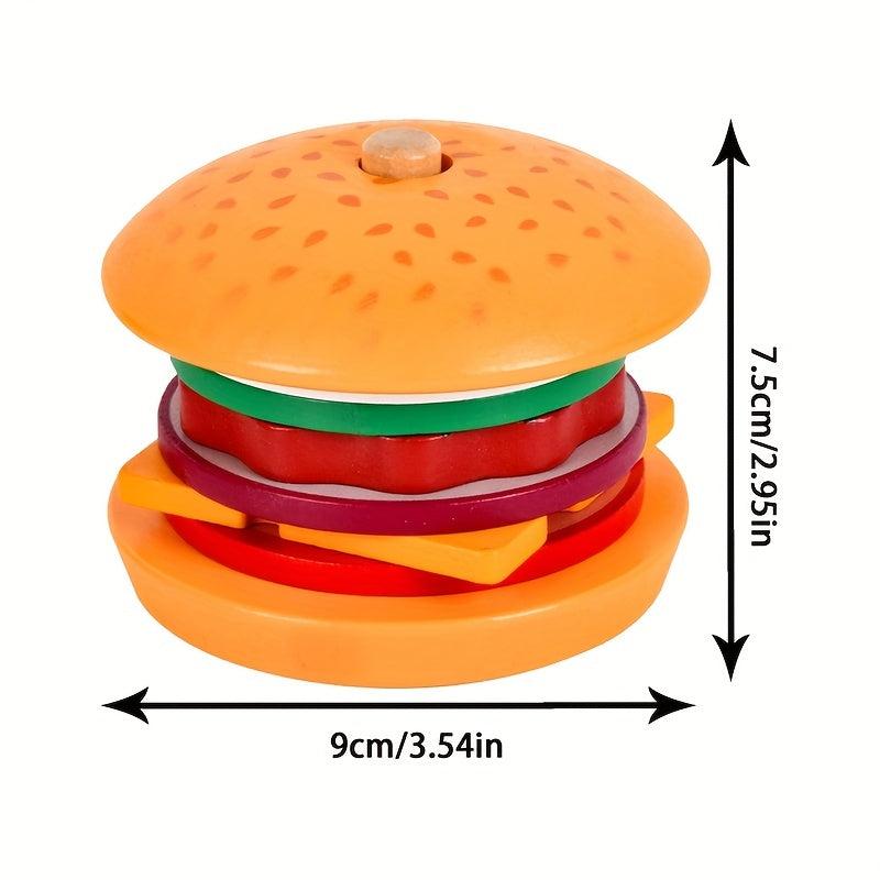 Wooden Hamburger Sandwich Set Montessori Food Toys
