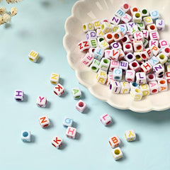100pcs Mixed Letter Acrylic Beads DIY Alphabet Spacer Beads Bracelet Necklace