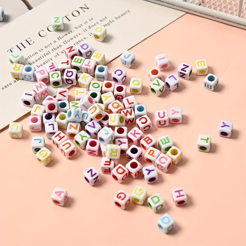 100pcs Mixed Letter Acrylic Beads DIY Alphabet Spacer Beads Bracelet Necklace