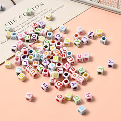100pcs Mixed Letter Acrylic Beads DIY Alphabet Spacer Beads Bracelet Necklace