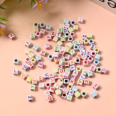 100pcs Mixed Letter Acrylic Beads DIY Alphabet Spacer Beads Bracelet Necklace