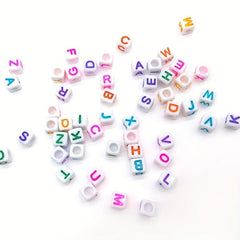 100pcs Mixed Letter Acrylic Beads DIY Alphabet Spacer Beads Bracelet Necklace