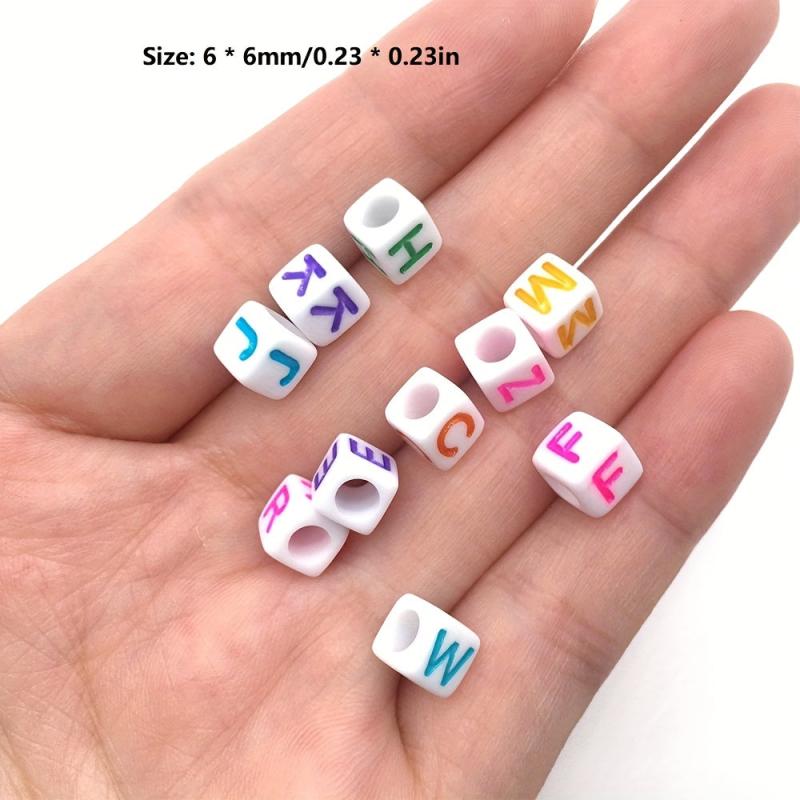 100pcs Mixed Letter Acrylic Beads DIY Alphabet Spacer Beads Bracelet Necklace