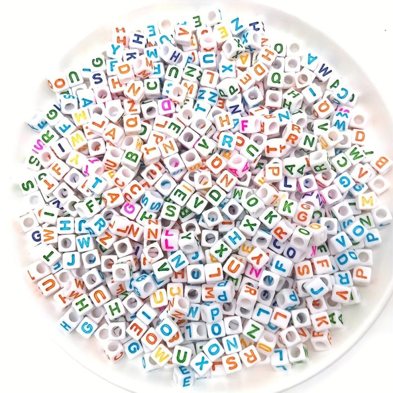 100pcs Mixed Letter Acrylic Beads DIY Alphabet Spacer Beads Bracelet Necklace