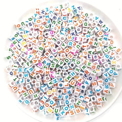 100pcs Mixed Letter Acrylic Beads DIY Alphabet Spacer Beads Bracelet Necklace