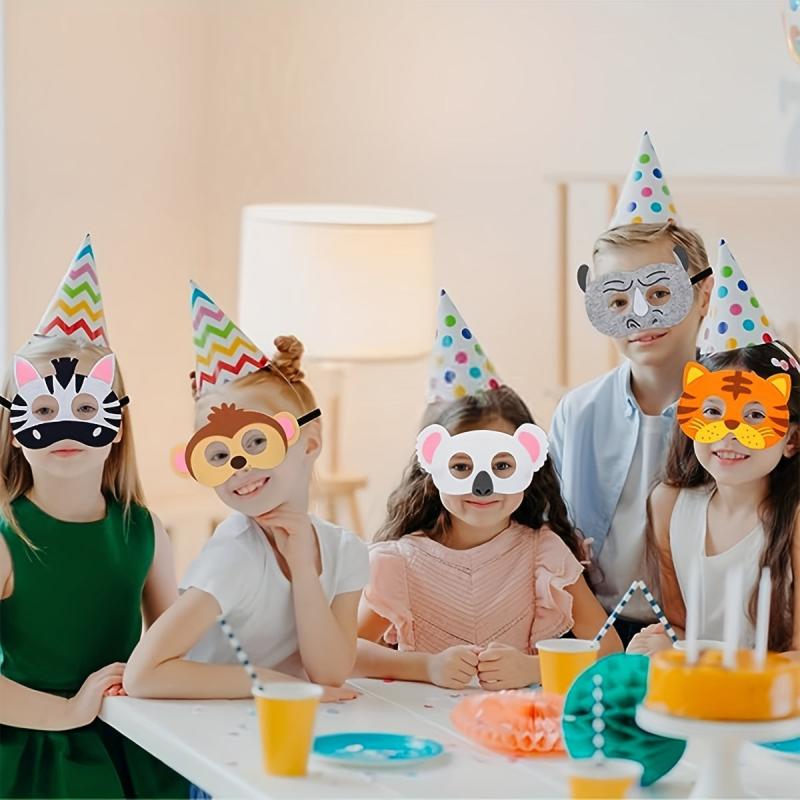 12pcs Children's Felt Animal Masquerade Masks for Party
