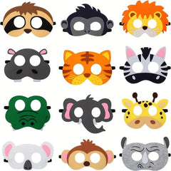 12pcs Children's Felt Animal Masquerade Masks for Party