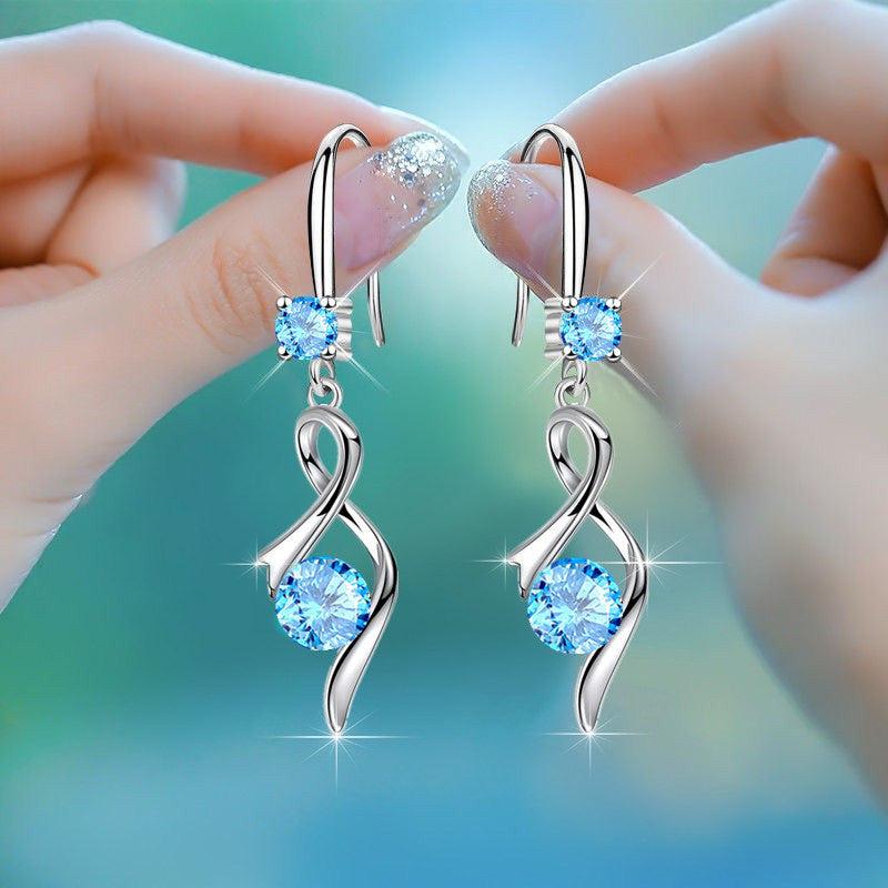 Stunning Sapphire Water Drop Earrings - Ideal Gift for Fashionable Women