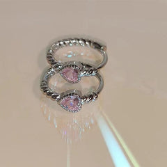 Heart & Ring Earrings Set Vintage Punk Style