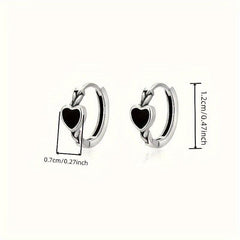 Heart & Ring Earrings Set Vintage Punk Style