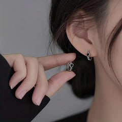 Heart & Ring Earrings Set Vintage Punk Style