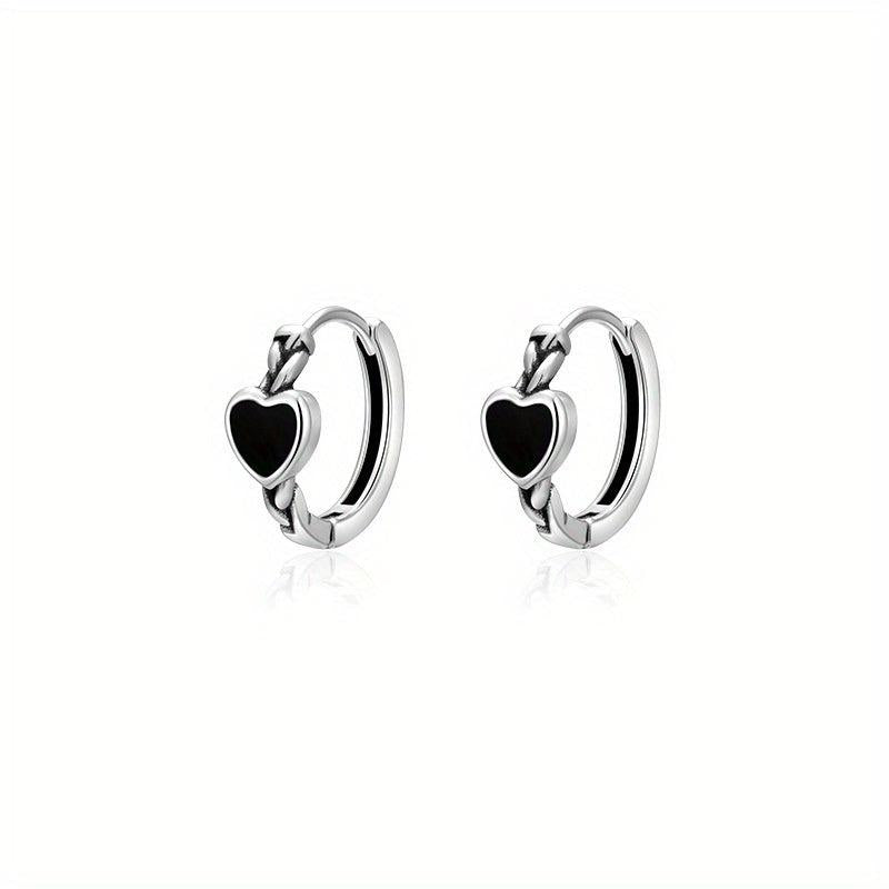 Heart & Ring Earrings Set Vintage Punk Style