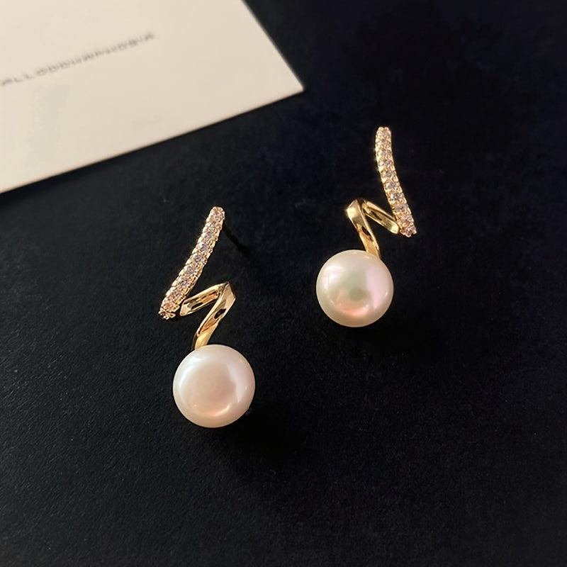 Vintage French Pearl Stud Earrings