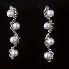 Charm Rhinestone Necklace & Earrings Set for Women - Bridal Wedding Jewelry