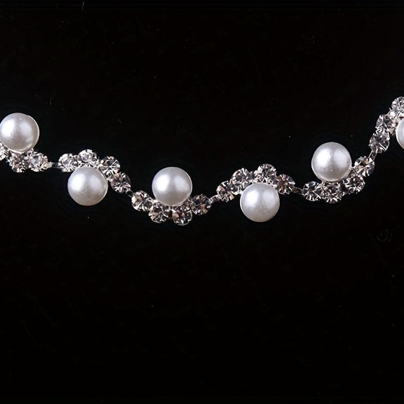 Charm Rhinestone Necklace & Earrings Set for Women - Bridal Wedding Jewelry