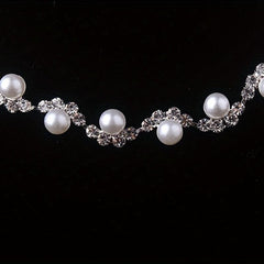 Charm Rhinestone Necklace & Earrings Set for Women - Bridal Wedding Jewelry