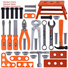 38 PCS Kids Tool Set with Hammer & Screwdriver Pretend Play Construction Toy