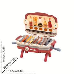 Kids BBQ Cooking Set Toy, Educational Food Playhouse Gift