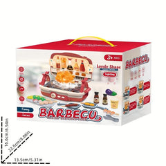 Kids BBQ Cooking Set Toy, Educational Food Playhouse Gift
