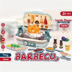 Kids BBQ Cooking Set Toy, Educational Food Playhouse Gift