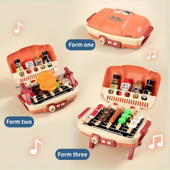 Kids BBQ Cooking Set Toy, Educational Food Playhouse Gift