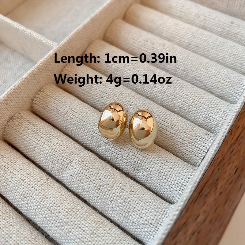Metal Wind Bean Shape Earrings, Internet Celebrity Style