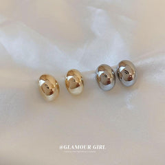 Metal Wind Bean Shape Earrings, Internet Celebrity Style
