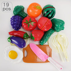 Kids Kitchen Food Toys Fruits Vegetables Cutting Toy