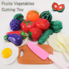 Kids Kitchen Food Toys Fruits Vegetables Cutting Toy