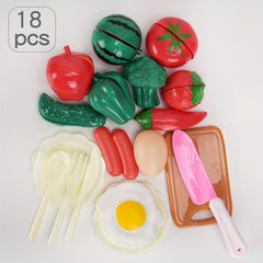 Kids Kitchen Food Toys Fruits Vegetables Cutting Toy