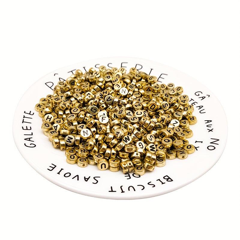 100pcs Plated Alphabet Beads for DIY Jewelry Making