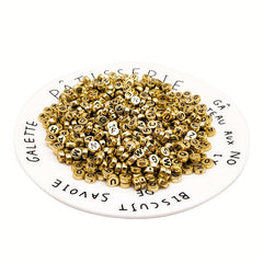 100pcs Plated Alphabet Beads for DIY Jewelry Making