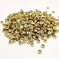 100pcs Plated Alphabet Beads for DIY Jewelry Making