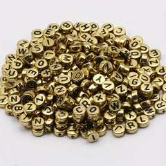 100pcs Plated Alphabet Beads for DIY Jewelry Making