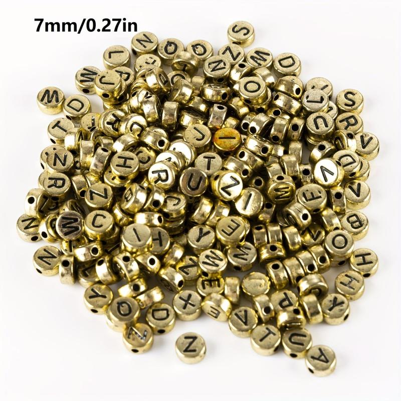 100pcs Plated Alphabet Beads for DIY Jewelry Making