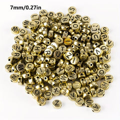 100pcs Plated Alphabet Beads for DIY Jewelry Making