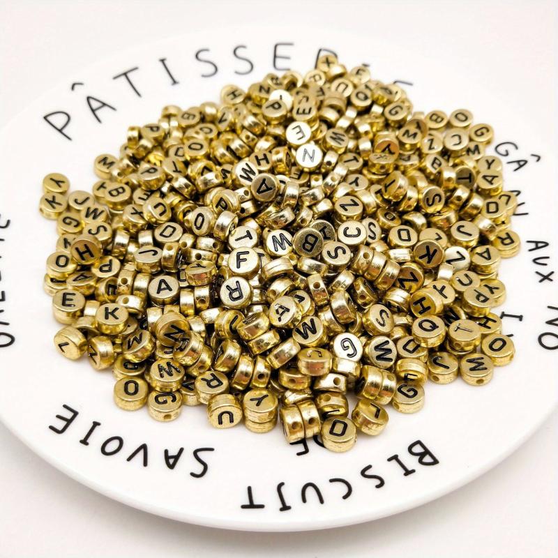 100pcs Plated Alphabet Beads for DIY Jewelry Making