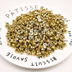 100pcs Plated Alphabet Beads for DIY Jewelry Making