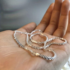 Silvery Plated Sparkling Women's Clavicle Chain Choker Necklace