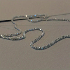 Silvery Plated Sparkling Women's Clavicle Chain Choker Necklace