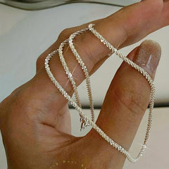 Silvery Plated Sparkling Women's Clavicle Chain Choker Necklace