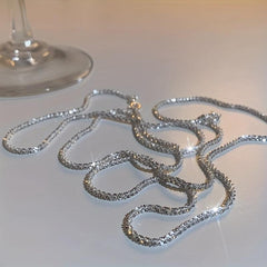 Silvery Plated Sparkling Women's Clavicle Chain Choker Necklace