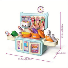 Kids Kitchen Playset - Simulated Cooking and Tableware