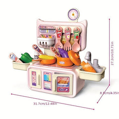Kids Kitchen Playset - Simulated Cooking and Tableware