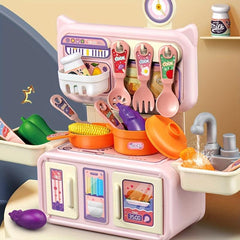 Kids Kitchen Playset - Simulated Cooking and Tableware