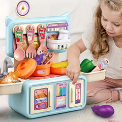 Kids Kitchen Playset - Simulated Cooking and Tableware