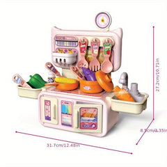 Kids Kitchen Playset - Simulated Cooking and Tableware
