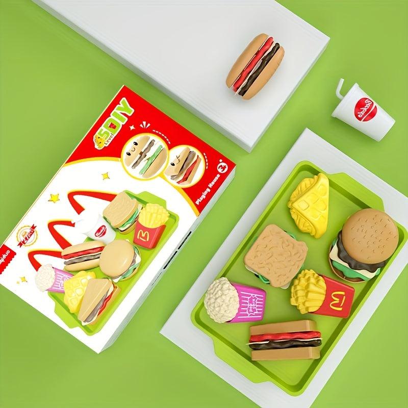 Simulated Hamburger Toy Set French Fries Donut Play Food