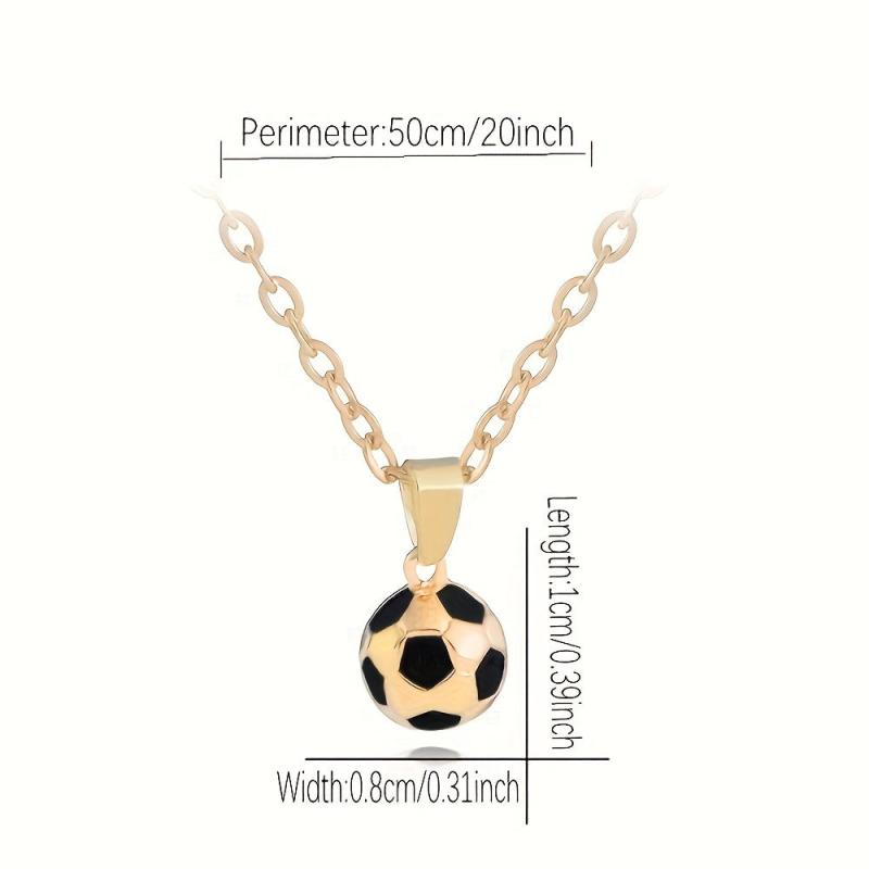 Football Necklace Hip Hop Soccer Jewelry Boys Accessories Pendant Gift